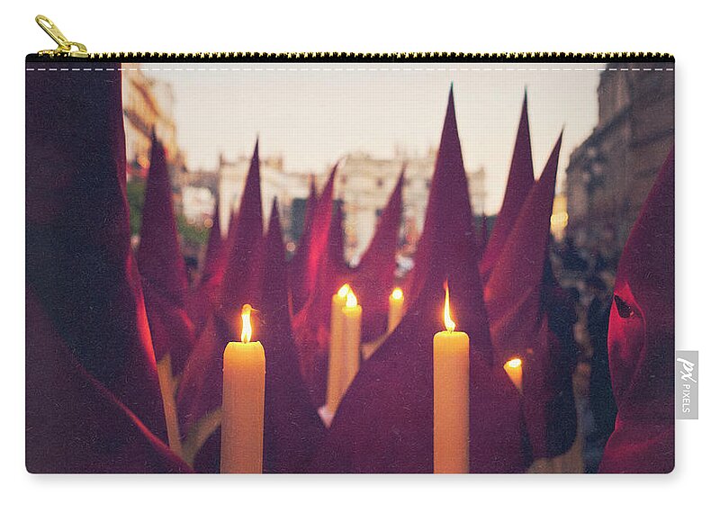 People Zip Pouch featuring the photograph Nazarenos During Semana Santa by Thepalmer