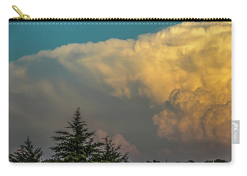 Nebraskasc Zip Pouch featuring the photograph Nebraska Sunset Thunderheads 044 by NebraskaSC