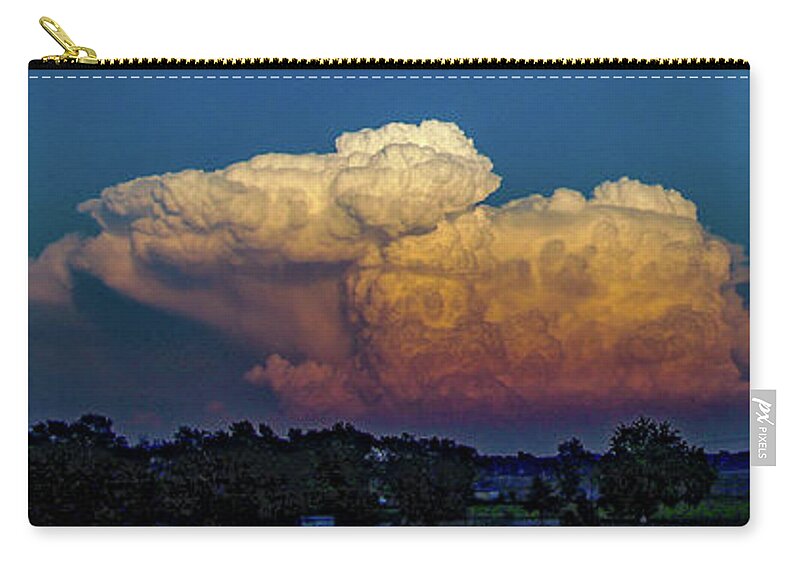Nebraskasc Zip Pouch featuring the photograph Nebraska Sunset Thunderheads 055 by NebraskaSC