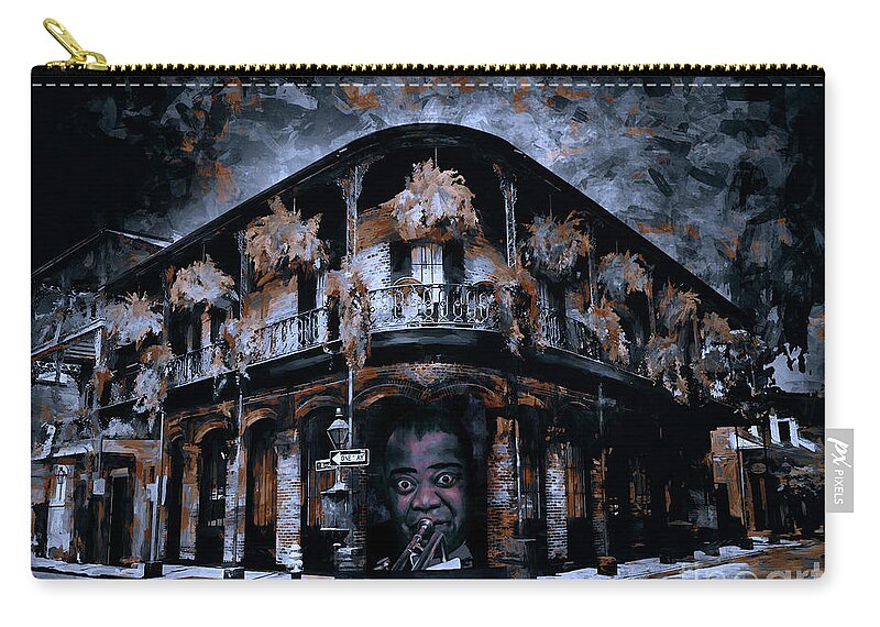 Louisiana Zip Pouch featuring the painting New Orleans. by Andrzej Szczerski