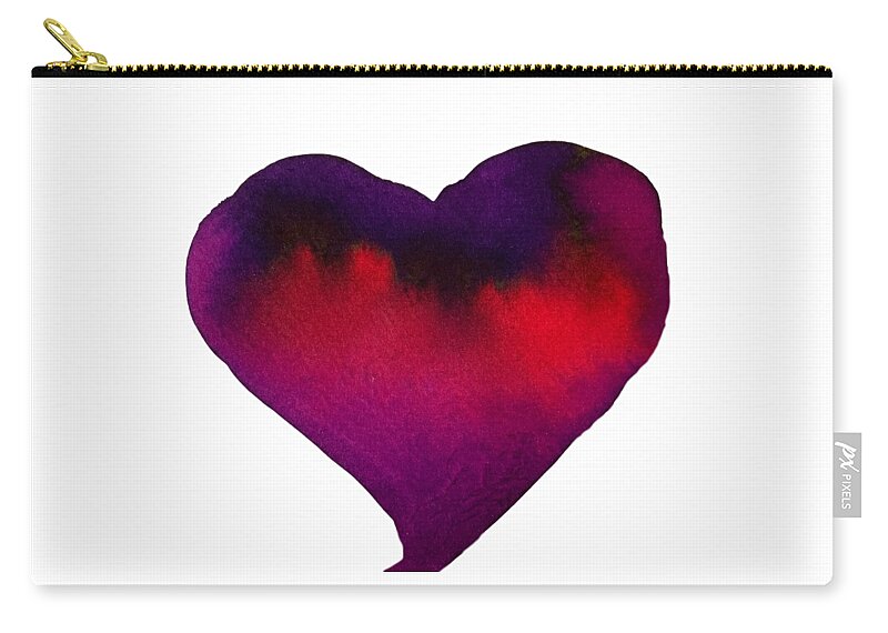 Heart Carry-all Pouch featuring the painting Courageous Heart by Sandy Rakowitz