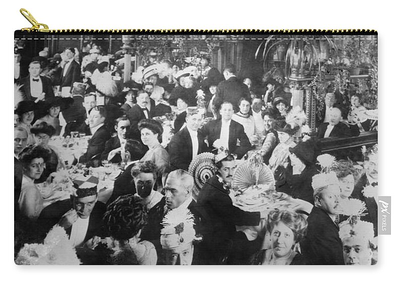 1900s Zip Pouch featuring the photograph New Years Eve Party by Granger