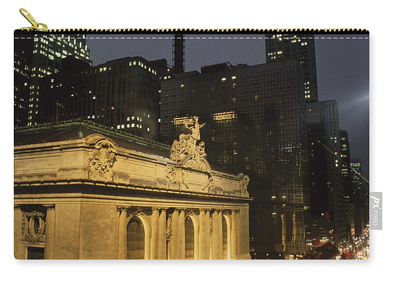 The End Zip Pouch featuring the photograph New York At Night by Jake Rajs