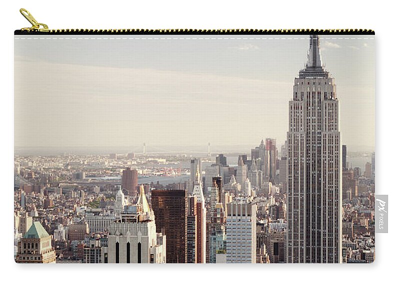 Lower Manhattan Zip Pouch featuring the photograph New York City Evening View by Naphtalina