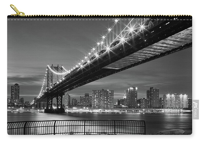 Lower Manhattan Zip Pouch featuring the photograph New York City - Manhattan Bridge by Shutterworx