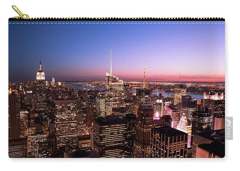 Built Structure Zip Pouch featuring the photograph New York City Skyline by Angiephotos