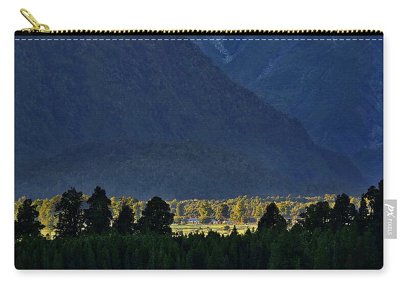 New Zealand Zip Pouch featuring the photograph New Zealand Alps Foothills Sunrise by Steven Ralser