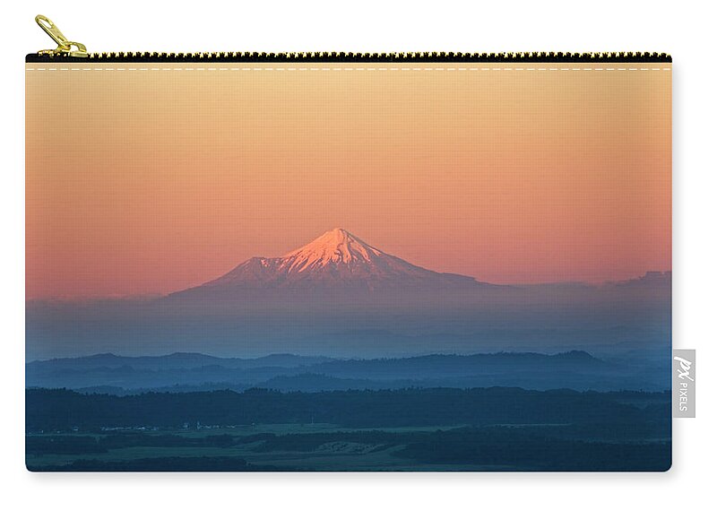 Scenics Zip Pouch featuring the photograph New Zealand, Mount Taranaki by Frans Lemmens