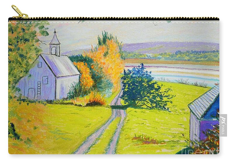 Pastel Zip Pouch featuring the pastel Newport Landing by Rae Smith PAC