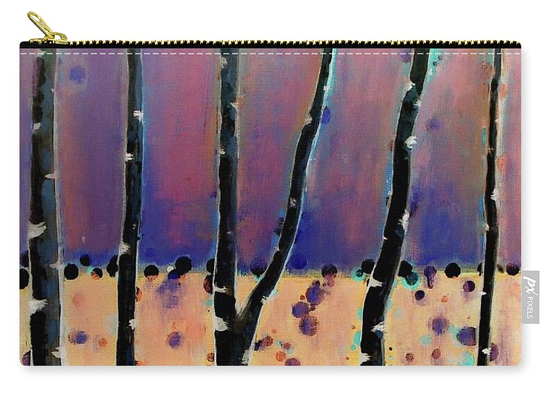 Abstract Zip Pouch featuring the painting Night Fiesta by Vesna Antic