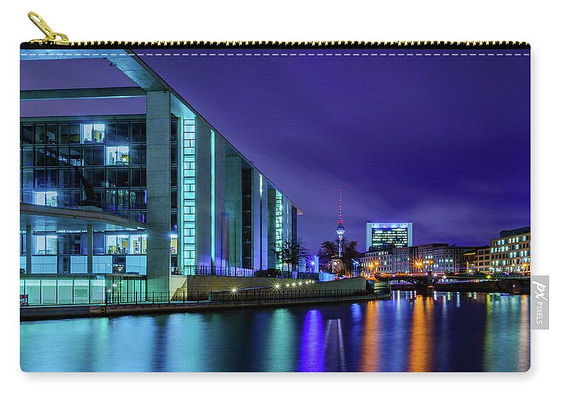 Europe Zip Pouch featuring the photograph Night in Berlin by Dmytro Korol