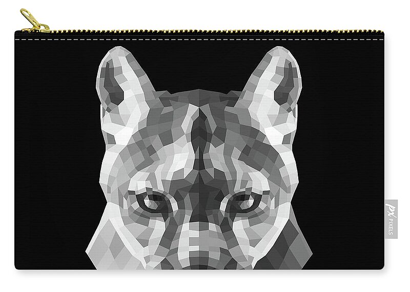 Mountain Lion Zip Pouch featuring the digital art Night Mountain Lion by Naxart Studio