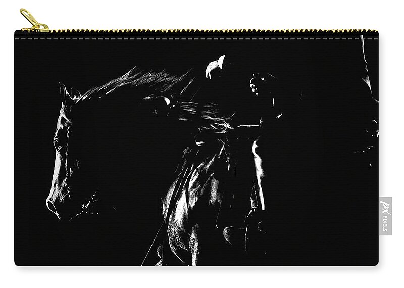 Horse Zip Pouch featuring the photograph Night Riders by Lincoln Rogers