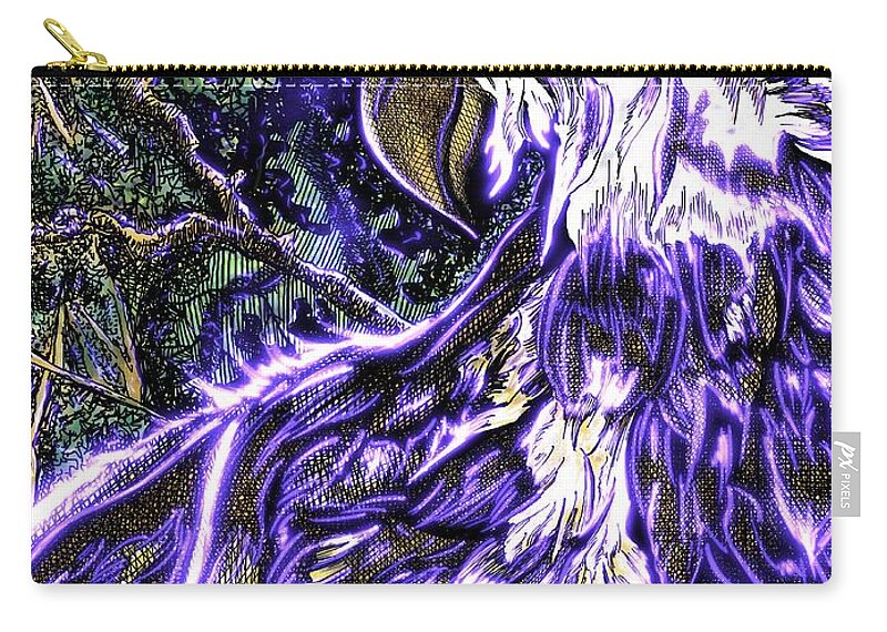 Eagle Zip Pouch featuring the digital art Night Vision 2 by Angela Weddle