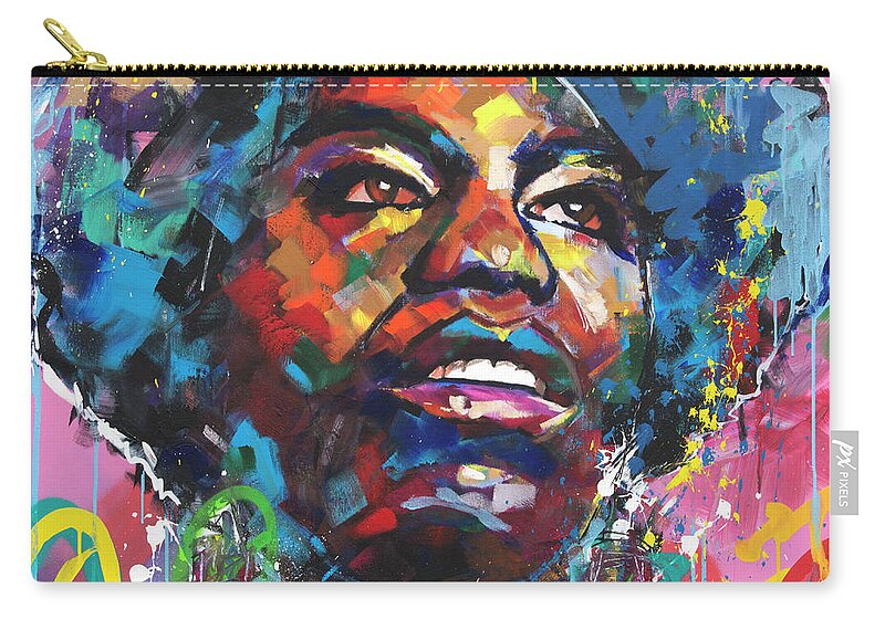 Nina Simone Zip Pouch featuring the painting Nina Simone by Richard Day