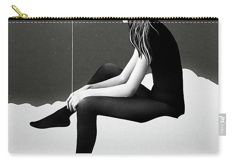 Girl Zip Pouch featuring the digital art No Such Thing As Nothing By Night by Ruben Ireland