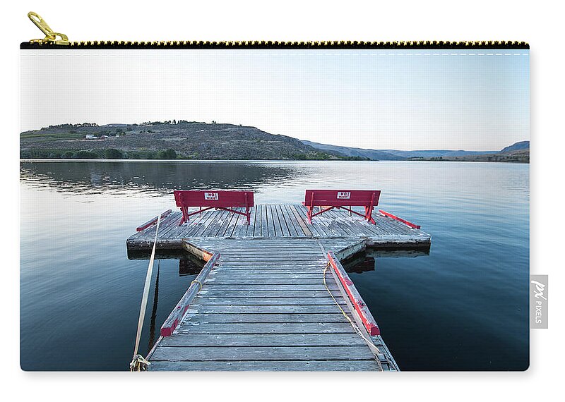 No Wake Zone Zip Pouch featuring the photograph No Wake Zone by Tom Cochran