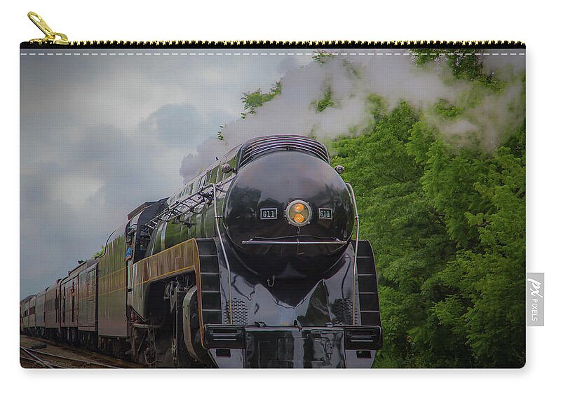 611j Zip Pouch featuring the photograph Norfolk and Western 611 by Lora J Wilson