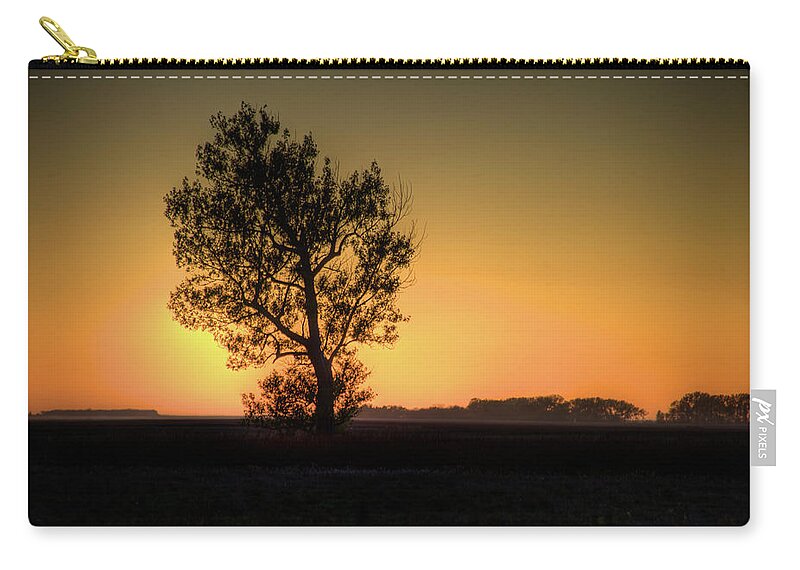 Scenics Zip Pouch featuring the photograph North Dakota Sunset by Angelo Bufalino Photography
