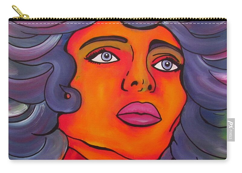 Acrylic Painting Zip Pouch featuring the painting Nostalia 2 by Patricia Piotrak