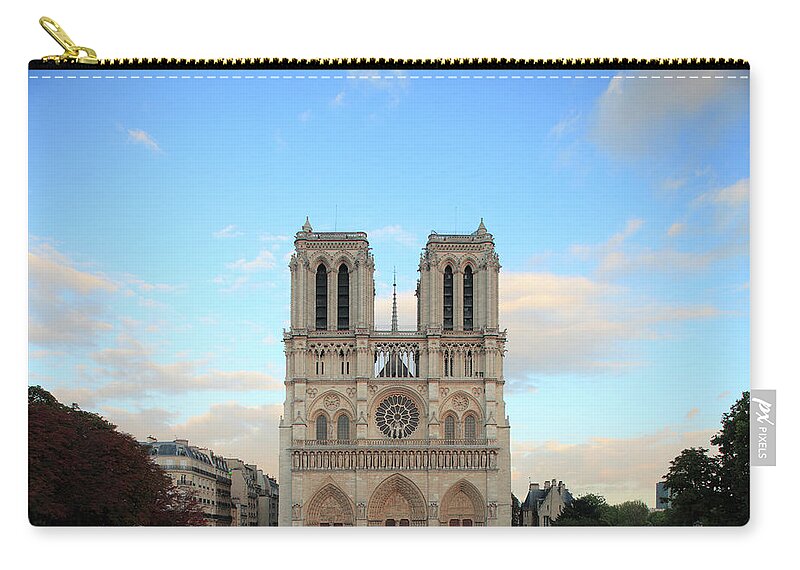 Ile-de-france Zip Pouch featuring the photograph Notre Dame Cathedral Of Paris by Bruce Yuanyue Bi