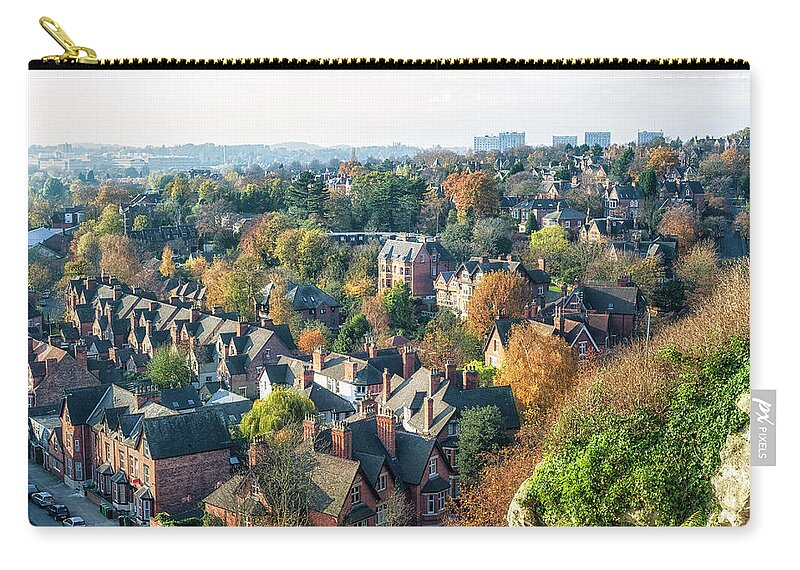English Culture Zip Pouch featuring the photograph Nottingham Aerial View by Cirano83
