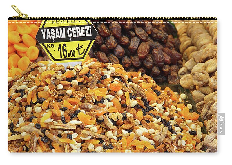 Istanbul Zip Pouch featuring the photograph Nuts and other snacks by Steve Estvanik