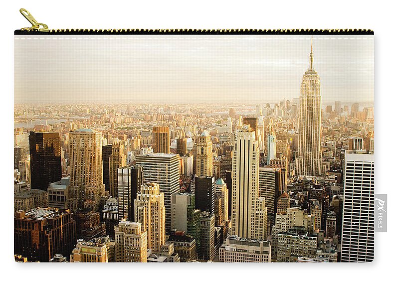 Working Zip Pouch featuring the photograph Nyc At Sunset by Adamkaz