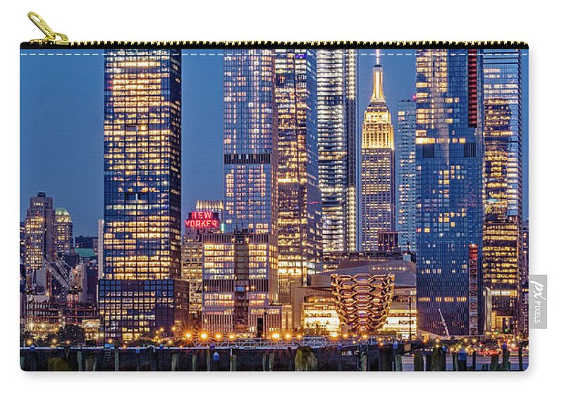 Nyc Skyline Zip Pouch featuring the photograph NYC Hudson Yards Skyline by Susan Candelario