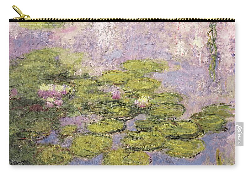 Nympheas Zip Pouch featuring the painting Nympheas, 1916 to 1919 by Claude Monet