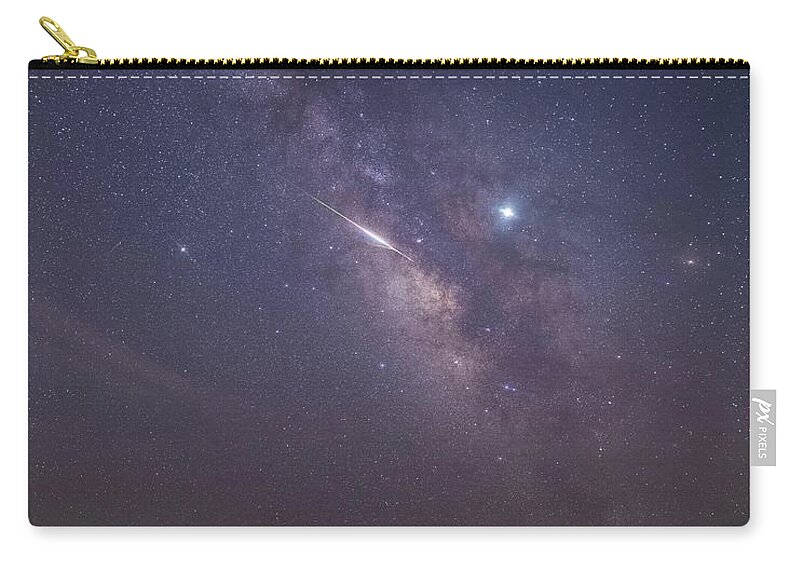 Oak Island Zip Pouch featuring the photograph Oak Island Milky Way by Nick Noble
