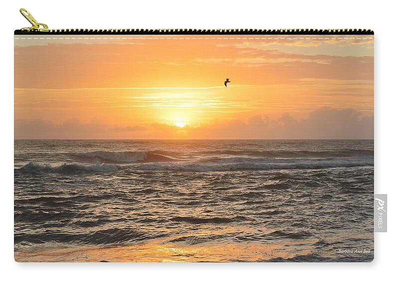 Obx Sunrise Zip Pouch featuring the photograph OBX Sunrise 9/17/2018 by Barbara Ann Bell