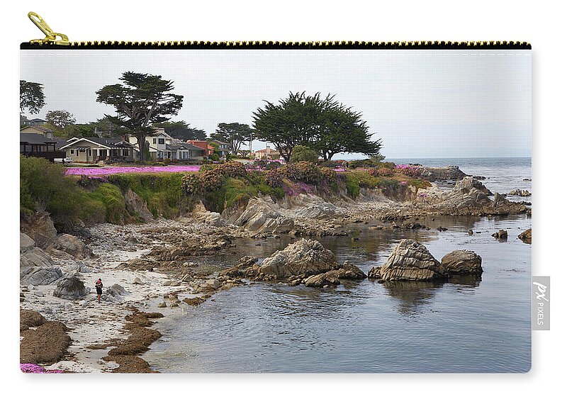 Tranquility Zip Pouch featuring the photograph Ocean View Of Lovers Point In Montery by Jason Todd