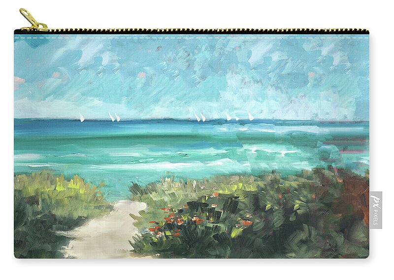 Oceanside Carry-all Pouch featuring the painting Oceanside I by Jane Slivka