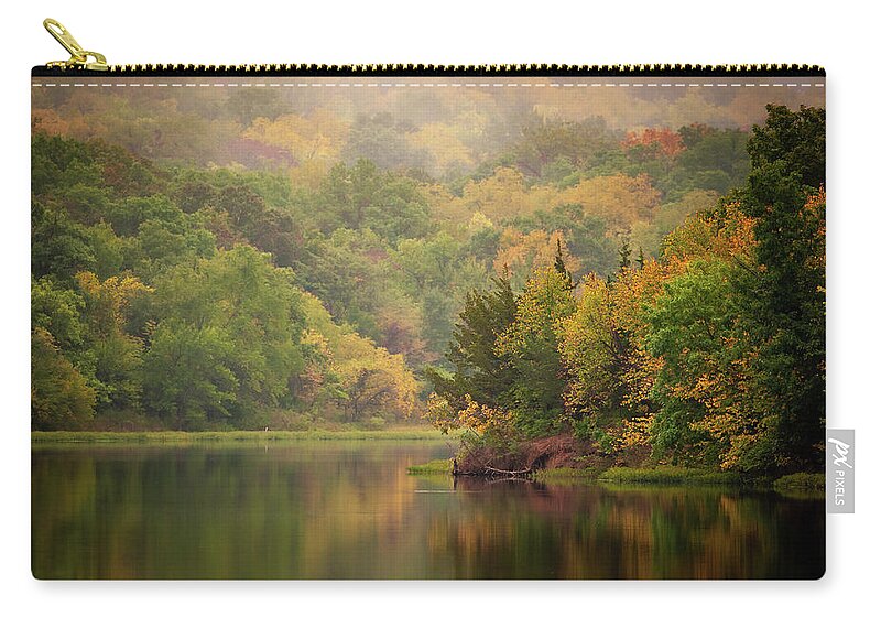 Johnson County Zip Pouch featuring the photograph October Reflections II by Jeff Phillippi