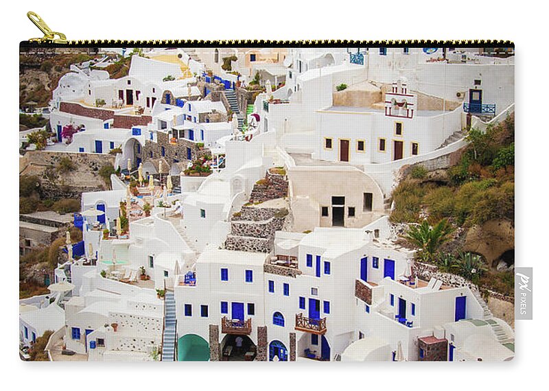 Greece Zip Pouch featuring the photograph Oia, Santorini by Christopher Chan