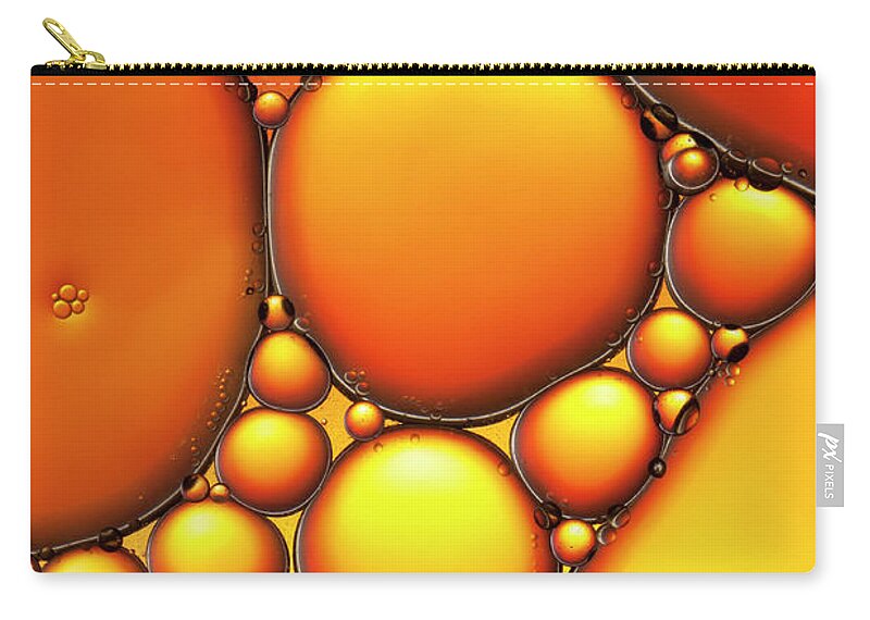 Research Zip Pouch featuring the photograph Oil & Water - Abstract Background Red by Thomasvogel