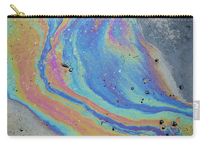 Gasoline Zip Pouch featuring the photograph Oil Slick by Msrphoto