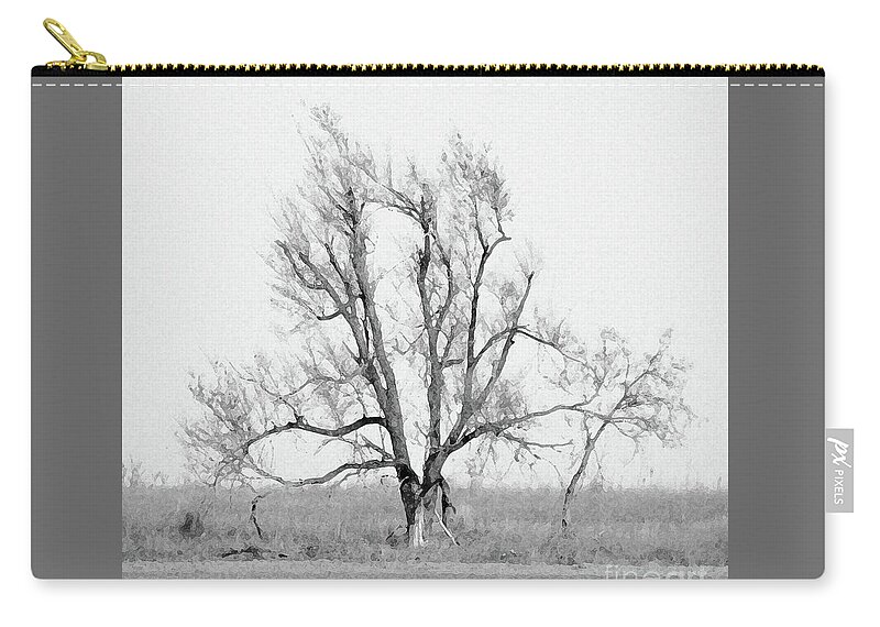 Tree Zip Pouch featuring the digital art Oklahoma Tree by Cheryl McClure