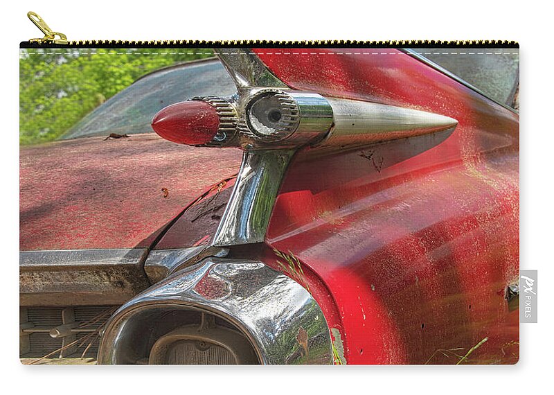 Old Car Carry-all Pouch featuring the photograph Old Caddie by Minnie Gallman