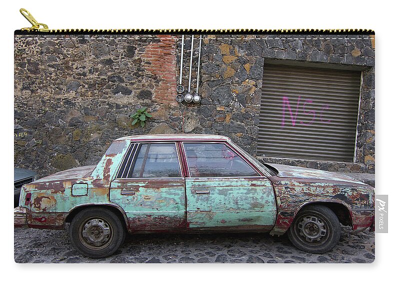 Latin America Zip Pouch featuring the photograph Old Car, Mexico by James Gritz