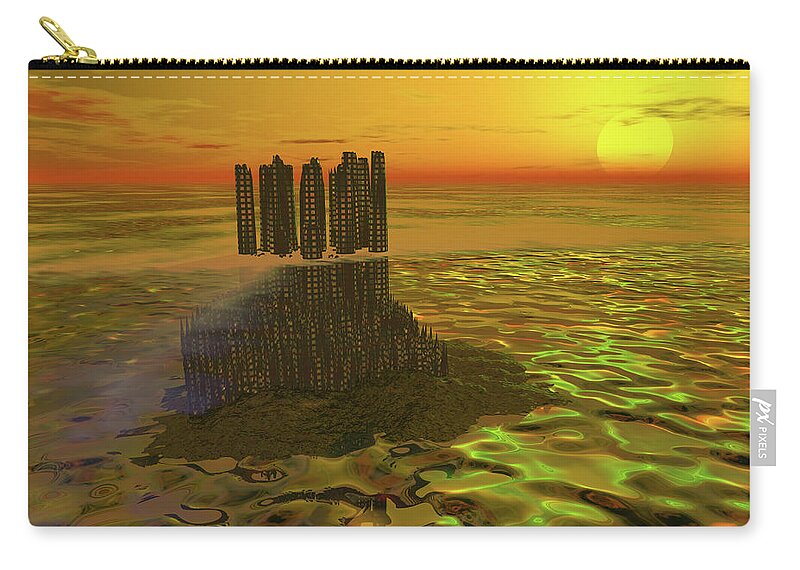Ancient Carry-all Pouch featuring the digital art Old City by Bernie Sirelson