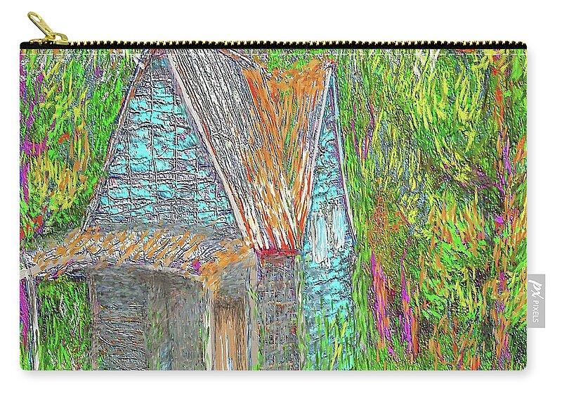 Old Down South Shack Zip Pouch featuring the painting Old Down South Shack by Hidden Mountain