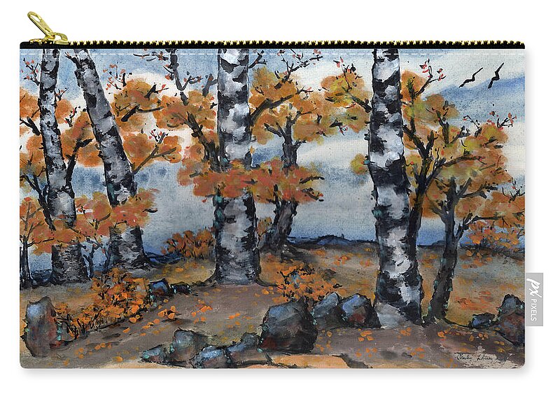 Birch Carry-all Pouch featuring the painting Old Forest by Charlene Fuhrman-Schulz