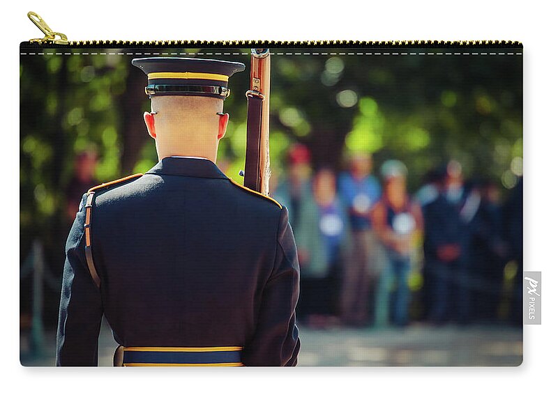 Arlington Zip Pouch featuring the photograph Old Guard 1 by Bill Chizek