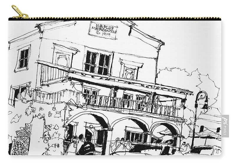  Zip Pouch featuring the painting Old Naples Colonnade by Gaston McKenzie
