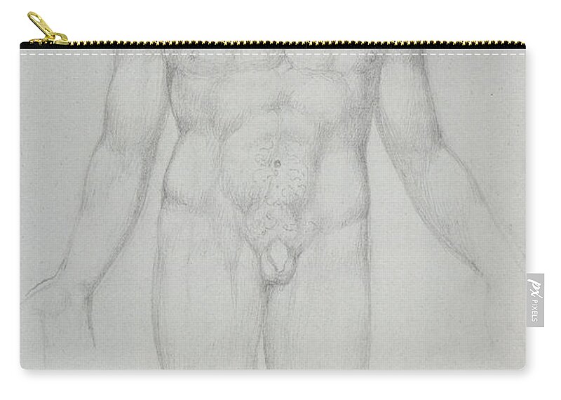 Blake Zip Pouch featuring the drawing Old Parr When Young, 1820 by William Blake