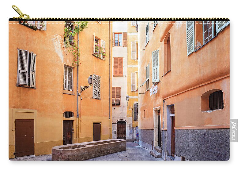 Orange Color Zip Pouch featuring the photograph Old Town Of Nice, French Riviera, France by Aprott