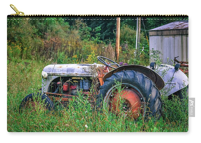 Tractor Zip Pouch featuring the photograph Old Tractor by Michelle Wittensoldner