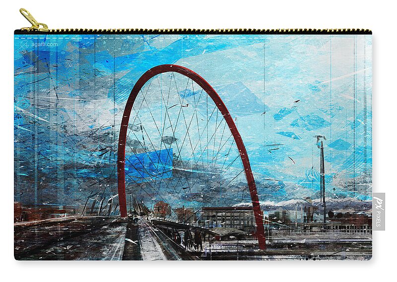 Italy Zip Pouch featuring the digital art Olympic Arch by Andrea Gatti